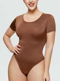 Full Size Round Neck Short Sleeve Bodysuit