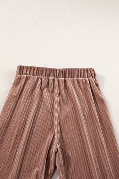 Whimsical Dusty Pink High Waist Flare Pants