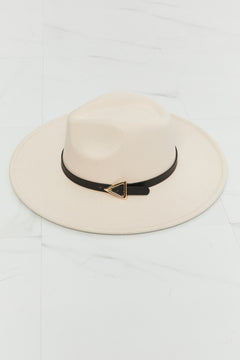 Fame Ride Along Fedora Hat with Gold-Buckled Elegance