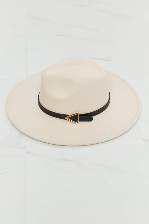 Fame Ride Along Fedora Hat with Gold-Buckled Elegance