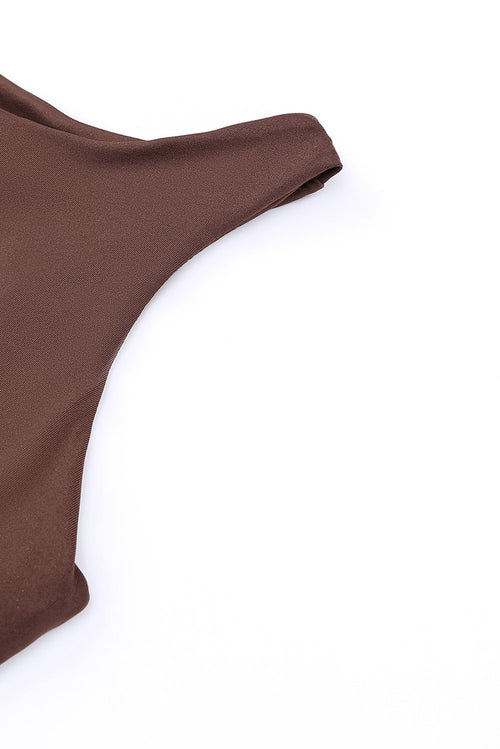 Elegant Brown High Elasticity Bodysuit by BytheBox