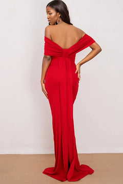 Sophisticated Off-Shoulder Floor Length Dress