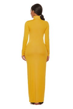 Elegant Maxi Dress with Mock Neck Sophistication