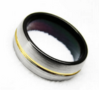 Opulent Golden Black Tungsten Ring: Unmatched Elegance