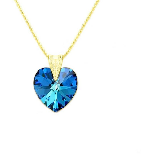 Bermuda Blue 24K Gold Heart Crystal Set: Luxe