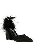 Opulent Satin & Fur Statement Heels