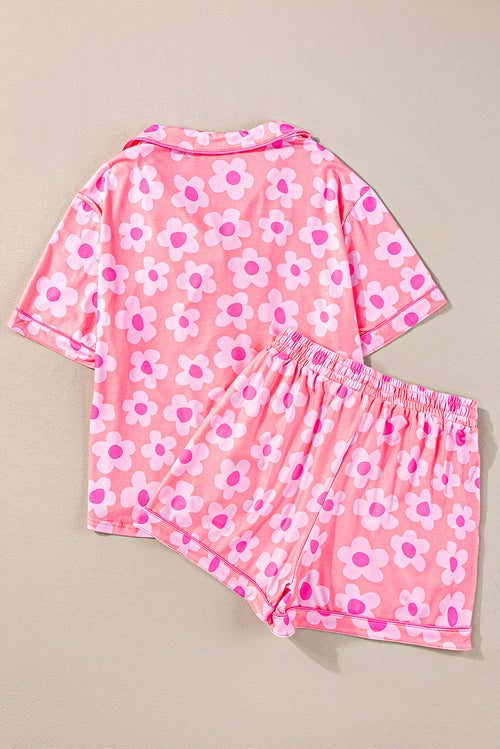 Pink Floral Dream Short Sleeve Pajama Set