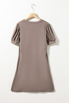 Desert Palm Elegance Pleated Shift Dress