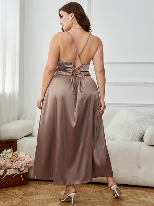 Sultry Night Lace-Up Gown: Embrace Elegance