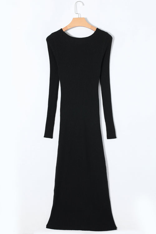 Black Ribbed Knit Dress: Timeless Sophistication