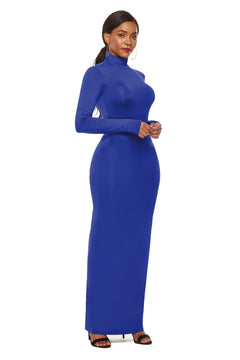 Elegant Maxi Dress with Mock Neck Sophistication