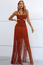 Elegance Defined: Fringe Neck Strappy Dress