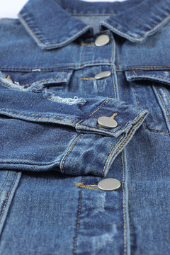 Blue Distressed Denim Jacket: Elevate Your Style!