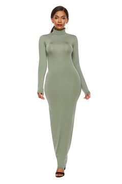 Elegant Maxi Dress with Mock Neck Sophistication