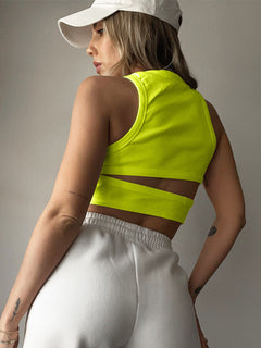 Allure Sheer Cutout Tank: Luxe Statement Piece