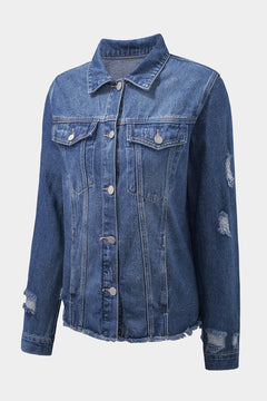 Blue Distressed Denim Jacket: Elevate Your Style!