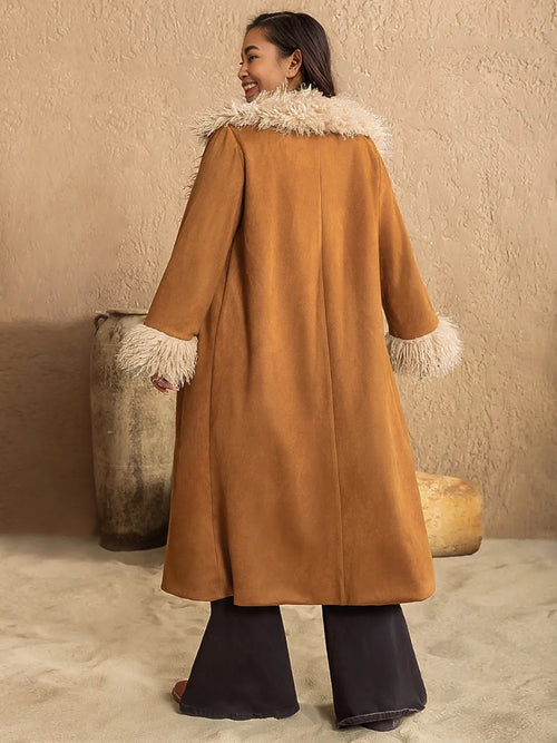 Enchanted Winter Embrace: Luxurious Plus Size Coat