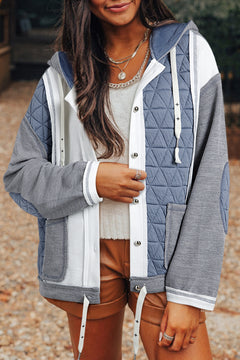 Beige Patchwork Dreams Hooded Jacket