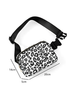 Regal White Leopard Print Chest Bag