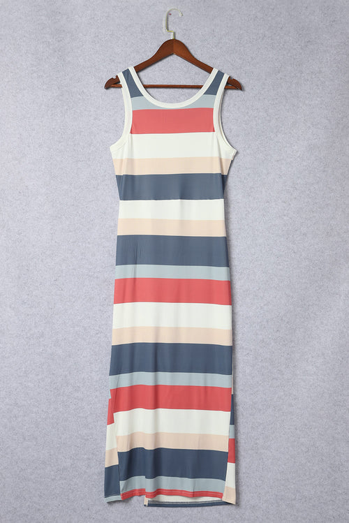 Stripe Colour Block Ribbed Dress: Versatile Elegance