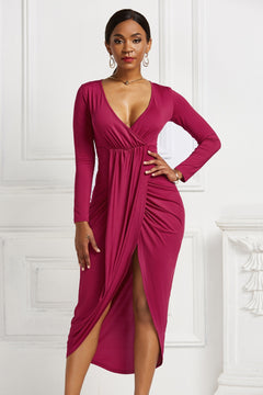 Elegance Elevated Ruched High-low Dress