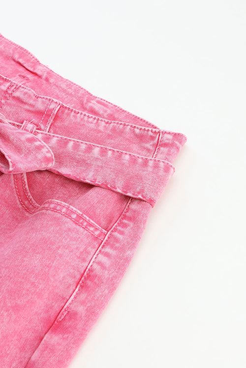 Pink Flare Leg Front Knot Jeans: Feel Fabulous! 💖