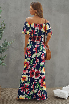 Elegant Floral Off-Shoulder Maxi Dress