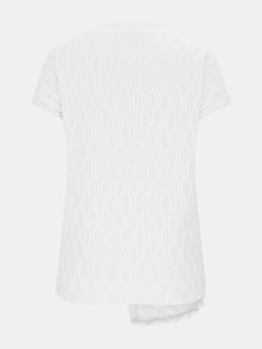 Luxurious Sheer Ruched T-Shirt - Effortless Elegance