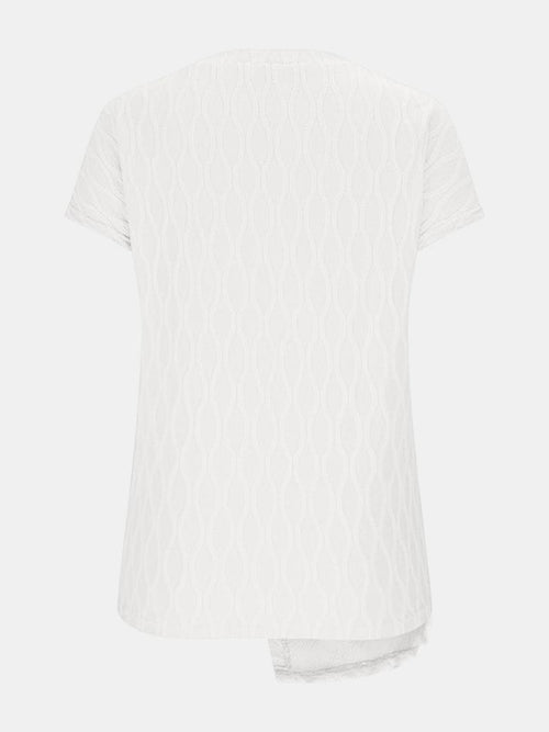 Luxurious Sheer Ruched T-Shirt - Effortless Elegance