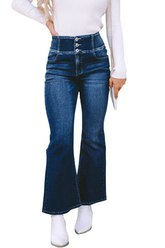 Tina Lauren Wide Waistband Flare Jeans