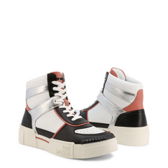 Opulent Coral & Silver Leather High Tops