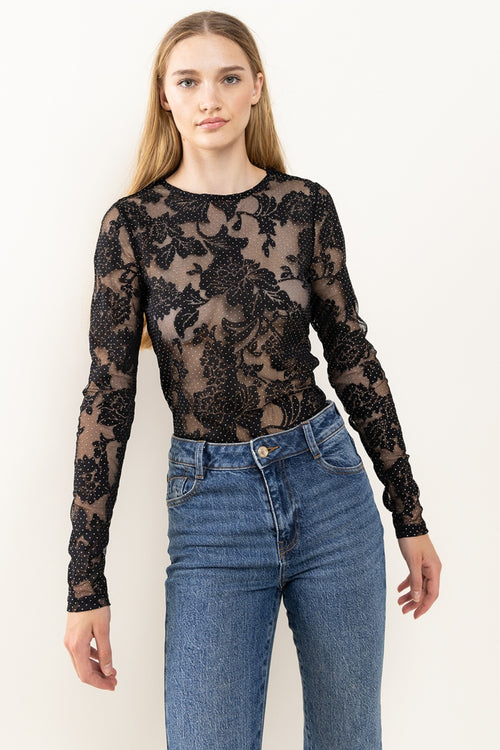 Elegance Enraptured Lace Mesh Bodysuit