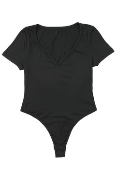 Chic Black V-Neck Bodysuit: Effortless Elegance