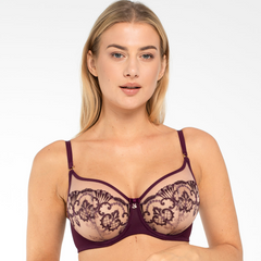 Perla Luxe Aubergine Mesh Full Figure Bra