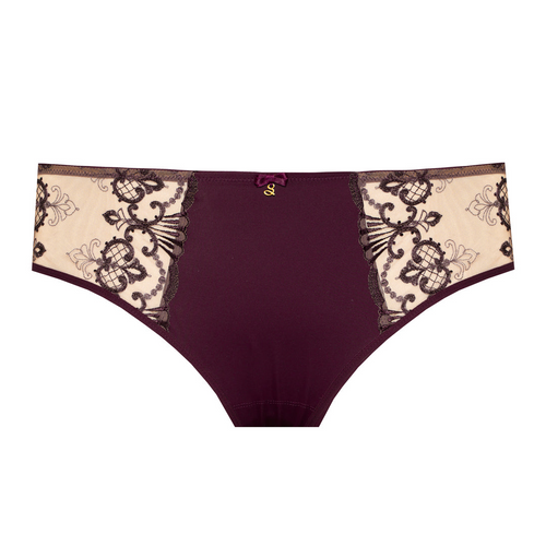 Ethereal Bordeaux Dreams Embroidered High Brief 🌺