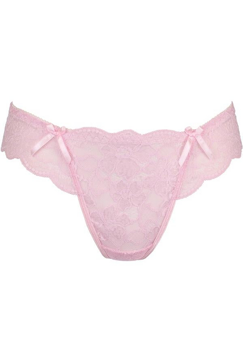 Sheer Mesh Lace Thong Panty Axami Rose Shadow