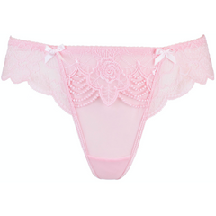 Sheer Mesh Lace Thong Panty Axami Seductive Rose