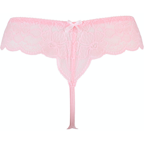 Sheer Mesh Lace Thong Panty Axami Seductive Rose