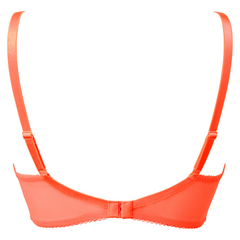 Sheer Lace Plunge Bra Gossard Superboost Neon Coral