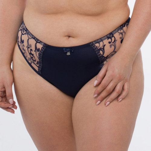 Ethereal Midnight Romance Navy Blue Brief Panty