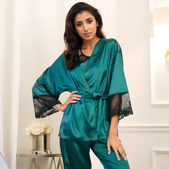 Enchanted Emerald Satin Robe