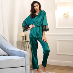 Enchanted Emerald Satin Robe