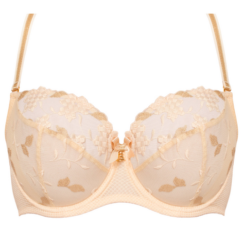 Valeria Luxe Lift Balconette Bra in Biscuit