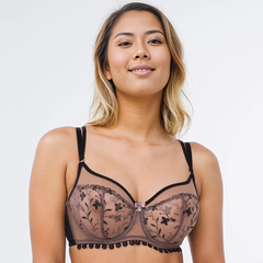 Midnight Magic Sheer Floral Bra 💖