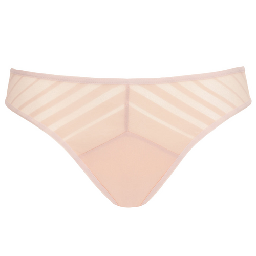 Luxurious Sheer Striped Blush Bikini Panties