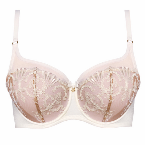 Luxe Splendour Ivory Embroidered Balconette Bra