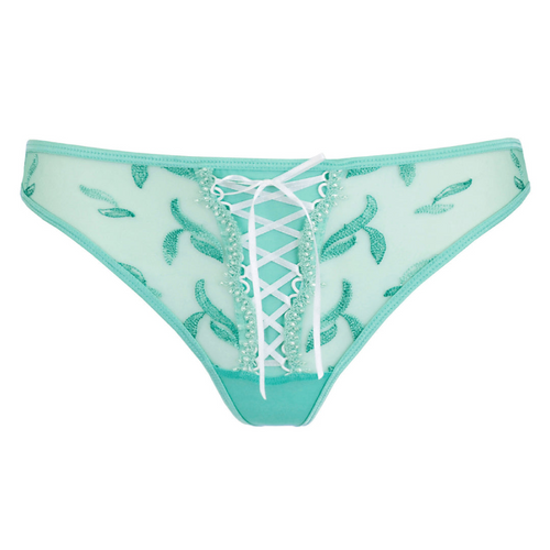 Turquoise Romance Mesh String Panty: Divine Elegance