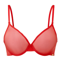 Gossard Glossies Sheer Molded Bra in Chilli Red