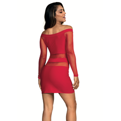 Elegant Red Microfiber Dress: Party at Ibiza.