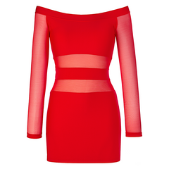 Elegant Red Microfiber Dress: Party at Ibiza.